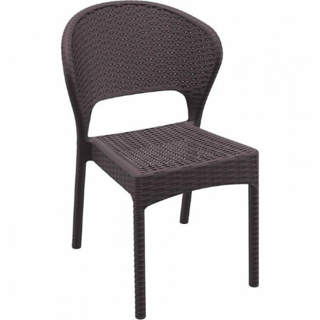 SIESTA Daytona Resin Wickerlook Dining Chair Brown, 2PK ISP818-BR